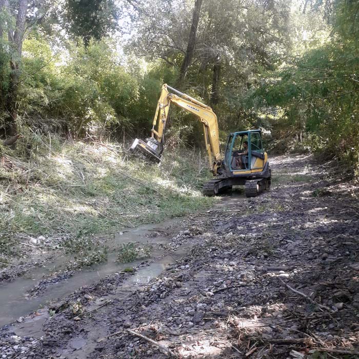 ripristino alveo fluviale e pulizia vegetazione Valle Savena